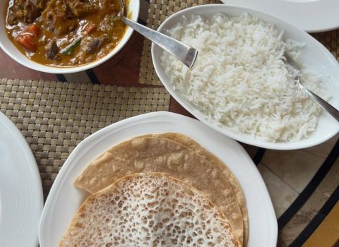 Ginger House Restaurant Fort Kochi appam chapathi rice fish curry plating