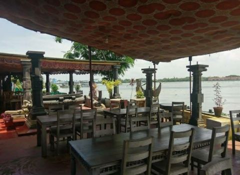 Ginger House Restaurant Fort Kochi outdoor seating and sea side view