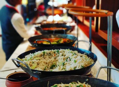 Kochi Kitchen Kochi Marriott Hotel dinner buffet rice counter
