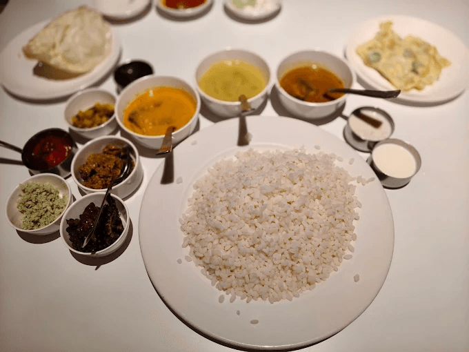 Hotel Sagar Kozhikode fish curry meals with rice and side dishes